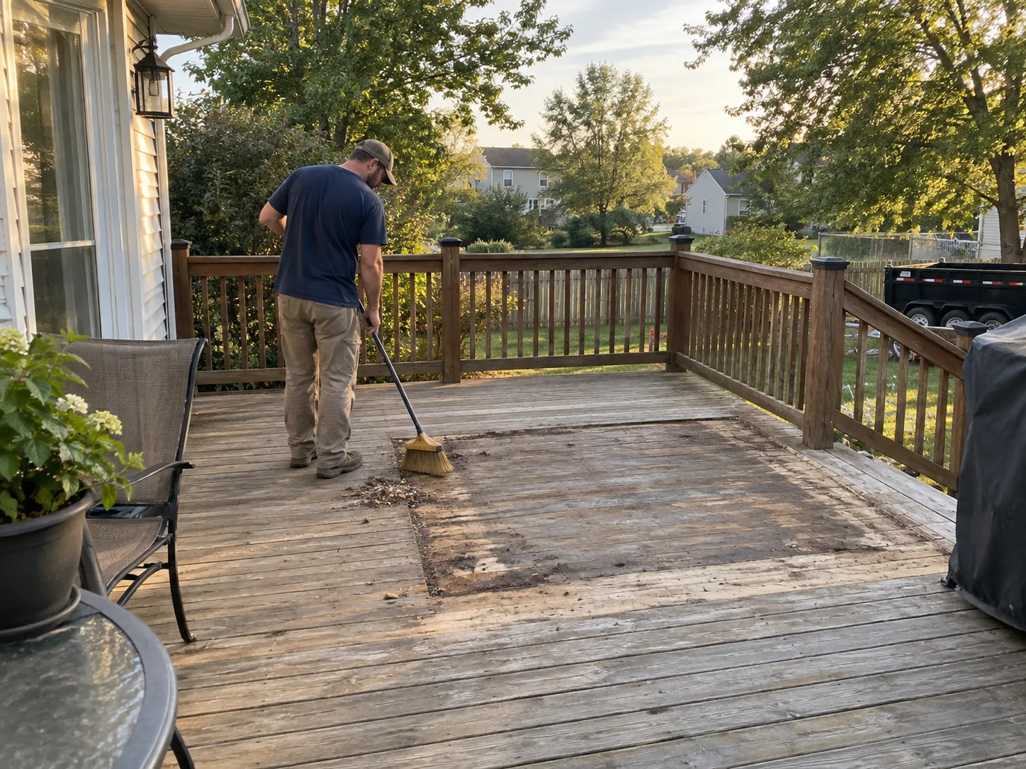 Deck & Patio Hot Tub Removal service scene